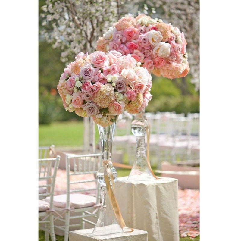 WGVI WGV Tall Trumpet Vase, Open 6", Height 24", Base 6", (Multiple Size/Color Choices) Clear Reversible Latour Floral Wedding Centerpiece Home Event Decor, 1 Piece (VTV2124) - Image 5